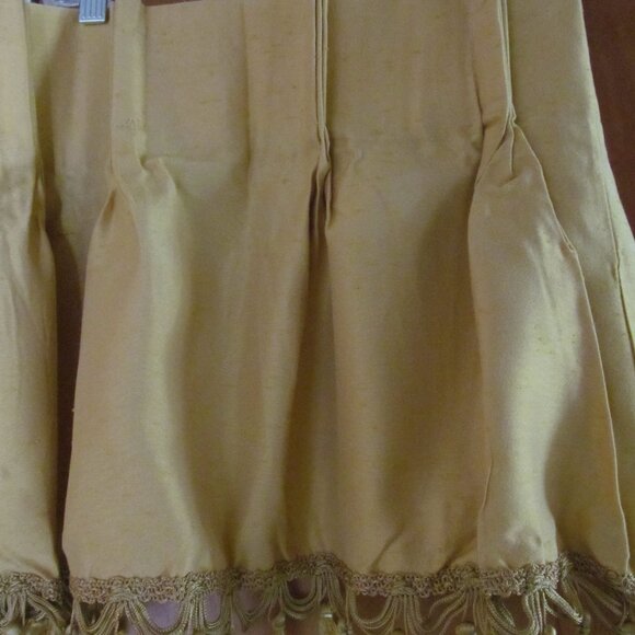 Vintage Retro MCM Curtain Valance Pinch Pleated w Tassels Gold Unused 39x15 - Picture 6 of 12